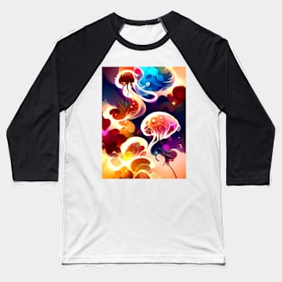 Sunset Jelly Fish Baseball T-Shirt